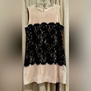 Calvin Klein Size 16 sheath dress with black lace overlay. Gently used.